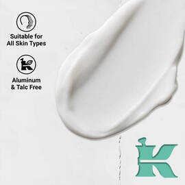 Kiehl’s Over & Under Cream-To-Powder Deodorant texture sample – Aluminum & Talc Free