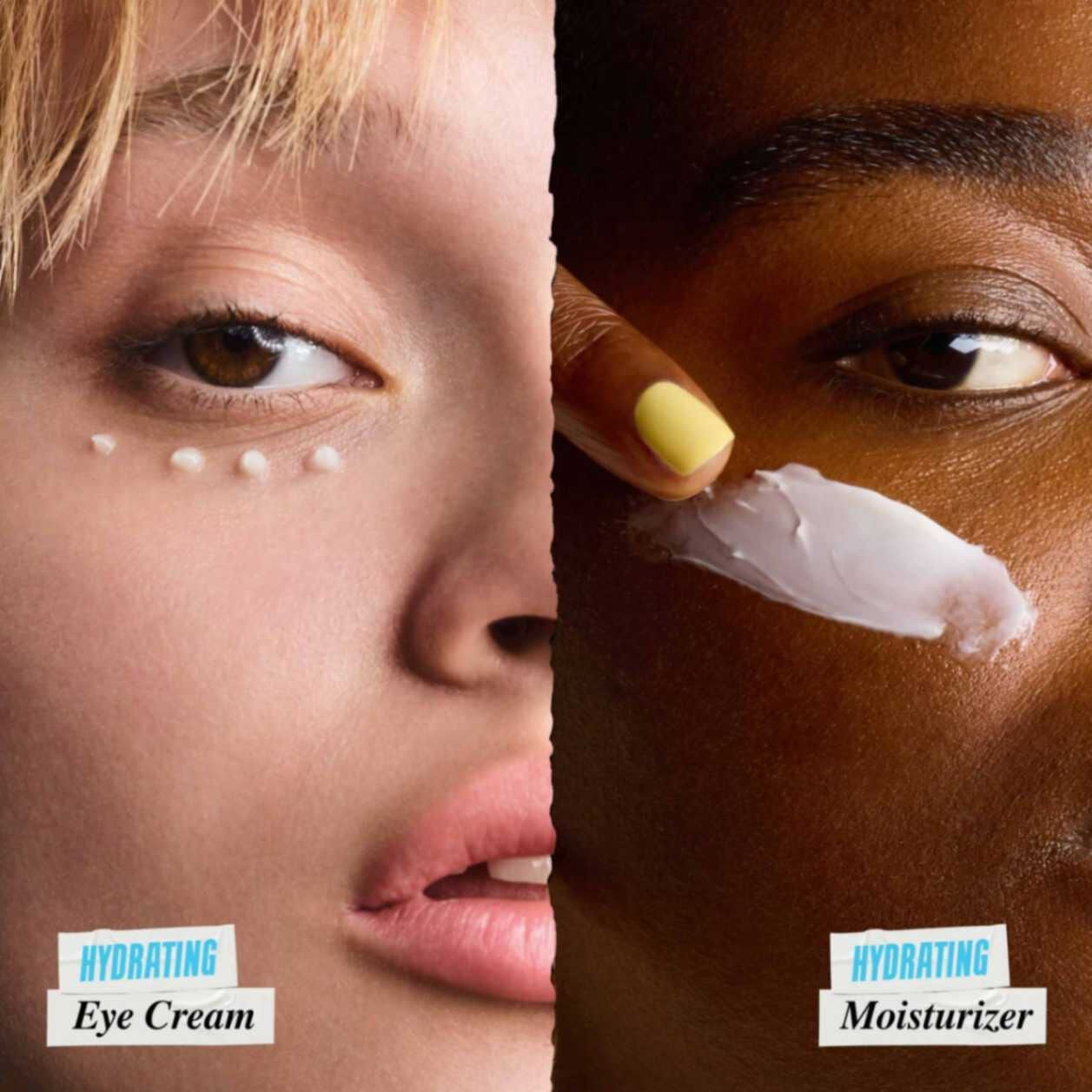 Creamy Avocado Eye Treatment dots under eye  and Ultra Facial Cream swipe under eye ​