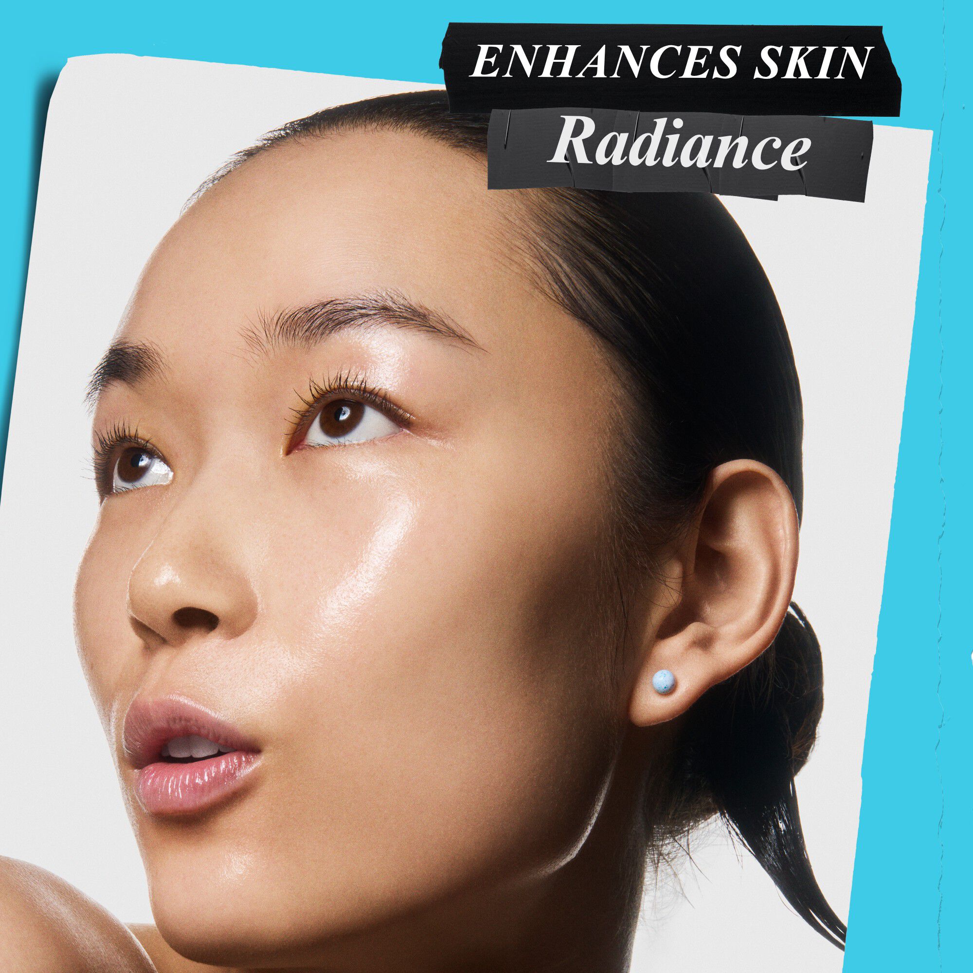 AHA BHA peel with light blue skincare serum texture