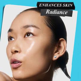 AHA BHA peel with light blue skincare serum texture